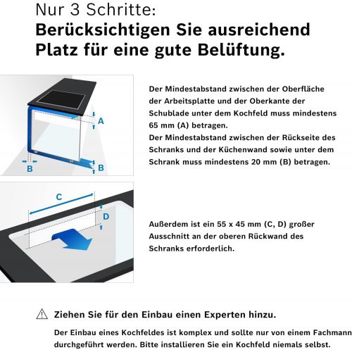  Bosch PXX675DC1E Serie 8 Kochfeld Elektro / PrefectFry / 60,6 cm / schwarz / Flex Induction / Glaskeramik / TopControl-Digitalanzeige