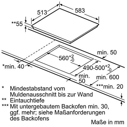  Bosch PXX645FC1E Serie 6 Induktions-Kochfeld Elektro / Ceran/Glaskeramik / 58,3 cm / Direct Select / schwarz