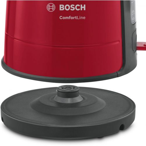  Bosch TWK6A014 Wasserkocher ComfortLine, 1-Tassen-Funktion, Dampfstopp-Automatik, entnehmen Kalkfilter, 2400 W, rot / anthrazit