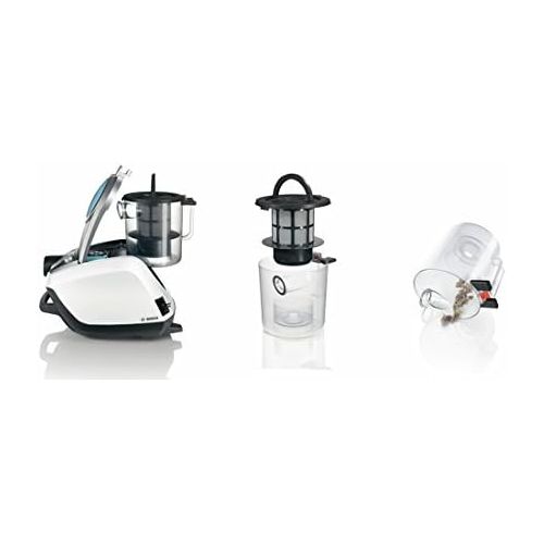  Bosch Relaxx´x ProSilence Plus Bodenstaubsauger beutellos BGS5331, besonders leise & saugstark, fuer Allergiker geeignet, 700 Watt, weiss