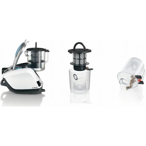  Bosch Relaxx´x ProSilence Plus Bodenstaubsauger beutellos BGS5331, besonders leise & saugstark, fuer Allergiker geeignet, 700 Watt, weiss