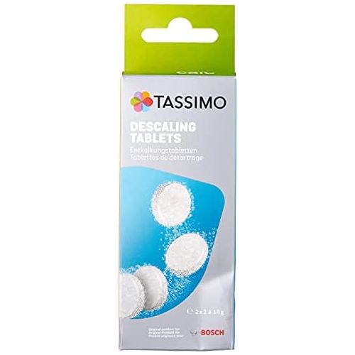  Bosch TCZ6004 Entkalkungstabletten (fuer alle Tassimo Kapselmaschinen, entfernt schnell und zuverlassig Kalkablagerungen, 4 Tabletten)