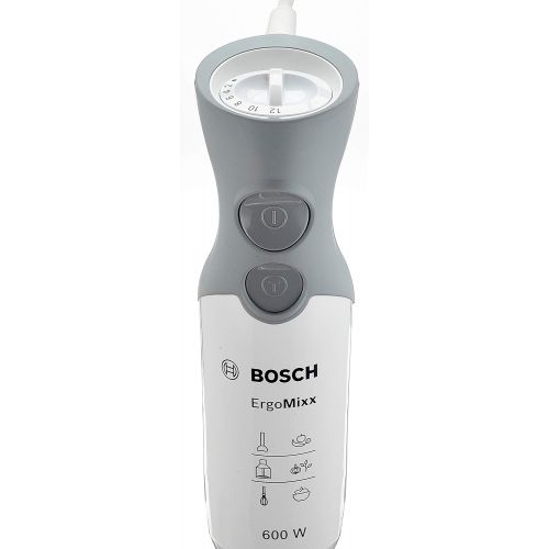  Bosch Hausgerate Bosch MSM66120 ErgoMixx Stabmixer, 600 W Spuelmaschinengeeignet, QuattroBlade, weiss/grau