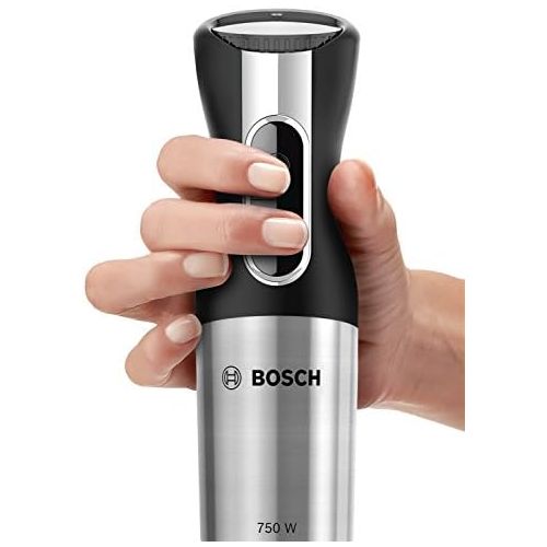  Bosch Hausgerate Bosch MSM6S20B Stabmixer, ErgoMixx Style, 750 W, schwarz/edelstahl gebuerstet