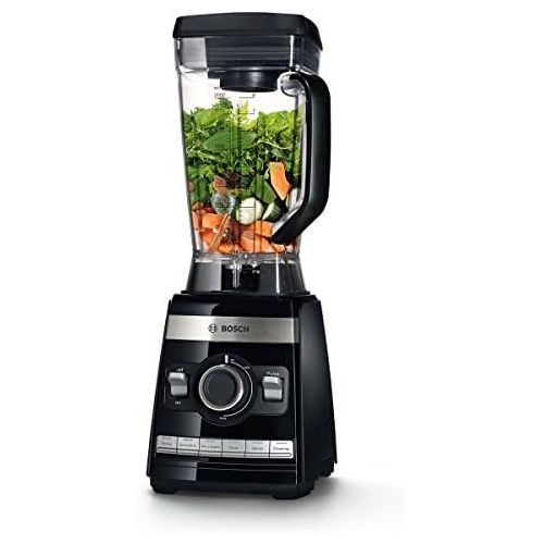  보쉬 초고속 믹서기 블랜더 Bosch MMBH6P6BDE Vitaboost Standmixer (1.600 W, 6 Programme, ideal fuer grosse Portionen, 6-Klingen-Edelstahlmesser, Stoessel, mit Rezeptbuch, 45.000 Motorumdrehungen/Min) schwarz