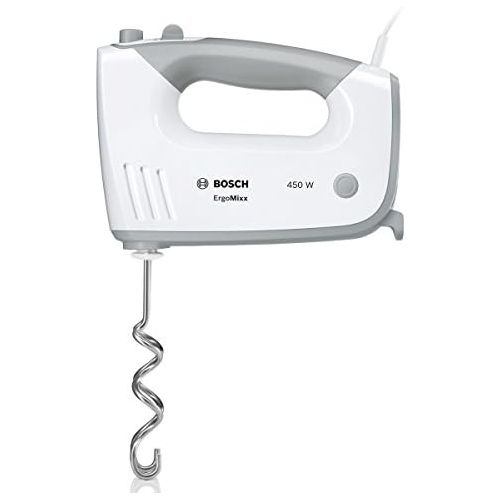  Bosch Hausgerate Bosch MFQ36400 ErgoMixx Handruehrer (450 W, spuelmaschinengeeignet, geringes Gewicht, leise, 5 Geschwindigkeitsstufen, leicht zu reinigen) weiss/grau