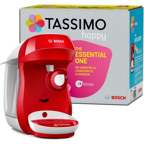  Bosch Hausgerate Bosch TAS1006 Tassimo Happy Kapselmaschine (ueber 70 Getranke, vollautomatisch, geeignet fuer alle Tassen, einfache Zubereitung, 1.400 Watt) rot/weiss