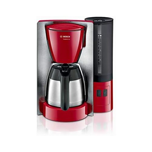  Bosch Hausgerate Bosch TKA6A684 ComfortLine Kaffeemaschine, 1200 W, Edelstahl-Thermokanne,1 l, Aroma+ Taste, Edelstahl/rot