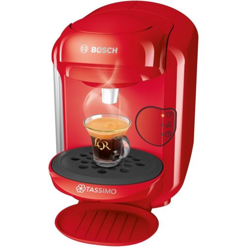  Bosch Hausgerate Bosch TAS1403 Tassimo Vivy 2 Kapselmaschine (1300 Watt, ueber 40 Getranke, vollautomatisch, einfache Zubereitung, platzsparend, Behalter 0,7 L) rot