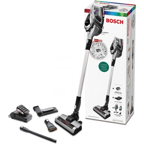  Bosch BCS1TOPNC Kabelloser Staubsauger mit unbegrenzter Laufzeit, austauschbarer Akku, 0,4 l, Graphit