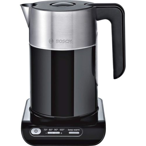  Bosch Hausgerate Bosch TWK8613P Styline Wasserkocher (2400 W, Temperaturauswahl, Abschaltautomatik, Warmhaltefunktion, UEberhitzungsschutz, Fassungsvermoegen 1,5 L) schwarz