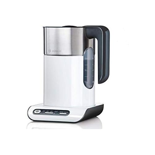  Bosch Hausgerate Bosch TWK8611P Styline Wasserkocher (2400 W, Temperaturauswahl, Abschaltautomatik, Warmhaltefunktion, UEberhitzungsschutz, Fassungsvermoegen 1,5 L) weiss