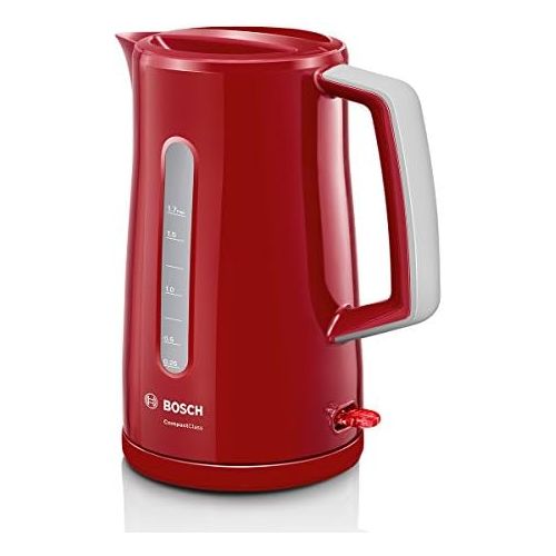  Bosch Hausgerate Bosch TWK3A014 CompactClass Wasserkocher (Abschaltautomatik, UEberhitzungsschutz, einfache Befuellung, entnehmbarer Kalkfilter, 2.400 Watt) rot