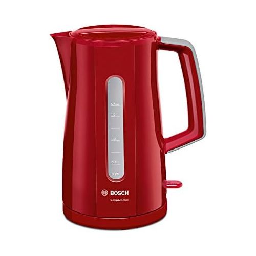  Bosch Hausgerate Bosch TWK3A014 CompactClass Wasserkocher (Abschaltautomatik, UEberhitzungsschutz, einfache Befuellung, entnehmbarer Kalkfilter, 2.400 Watt) rot