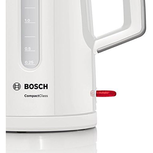  Bosch Hausgerate Bosch TWK3A011 Wasserkocher Compact Class, Fruehstuecksset, 2400 Watt, weiss