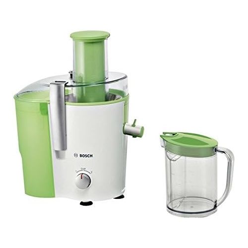  Bosch Hausgerate Bosch MES25G0 Entsafter VitaJuice 2 700 W, XL-Einfuellschacht, Edelstahl-Microfilter-Sieb, Ausgiesser mit DripStop, weiss / apfelgruen