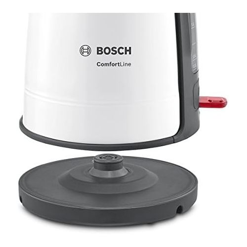  Bosch Hausgerate Bosch TWK6A011 Wasserkocher ComfortLine, 1-Tassen-Funktion, Dampfstopp-Automatik, entnehmen Kalkfilter, 2400 W, weiss / dunkelgrau