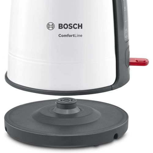  Bosch Hausgerate Bosch TWK6A011 Wasserkocher ComfortLine, 1-Tassen-Funktion, Dampfstopp-Automatik, entnehmen Kalkfilter, 2400 W, weiss / dunkelgrau