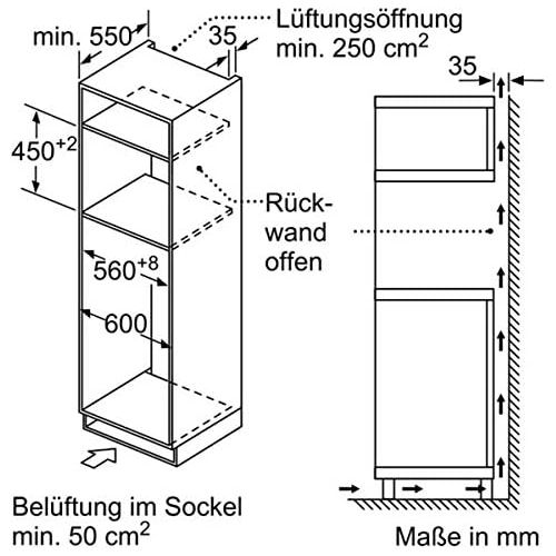  Bosch Hausgerate Bosch CMA583MS0 Serie 4 Einbau-Mikrowelle mit Heissluftfunktion / 900 W / 44 l / Klapptuer / 15 voreingestellte Automatikprogramme / Grill-Funktion / Edelstahl