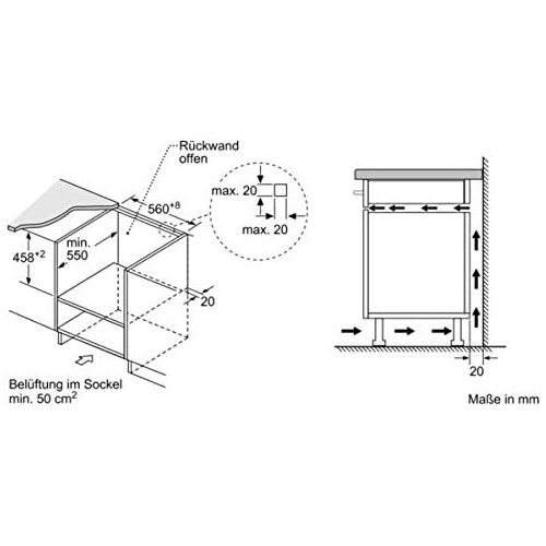  Bosch Hausgerate Bosch CMA585MS0 Serie 6 Einbau-Mikrowelle mit Heissluftfunktion / 900 W / 44 l / Klapptuer / 15 voreingestellte Automatikprogramme / Grill-Funktion / Edelstahl