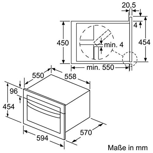  Bosch Hausgerate Bosch CMA585MS0 Serie 6 Einbau-Mikrowelle mit Heissluftfunktion / 900 W / 44 l / Klapptuer / 15 voreingestellte Automatikprogramme / Grill-Funktion / Edelstahl