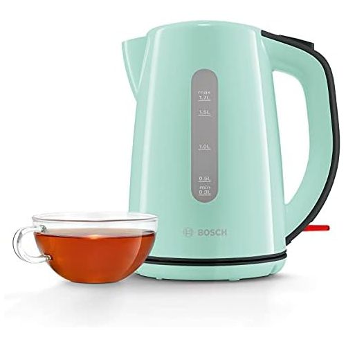  [아마존베스트]Bosch Hausgerate Bosch TWK7502 Wireless Kettle Automatic Shut-Off, Overheating Protection, Limescale Filter, 1.7 L, 2200 W, Turquoise