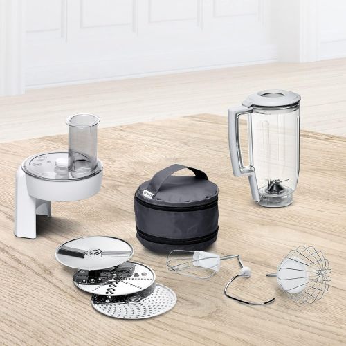  [아마존베스트]Bosch Hausgerate Bosch MUM5 CreationLine kitchen machine MUM58L20, test winner, versatile, large stainless steel bowl (3.9l), continuous slicer, 3 slices, mixer, 1000 W, gray / silver