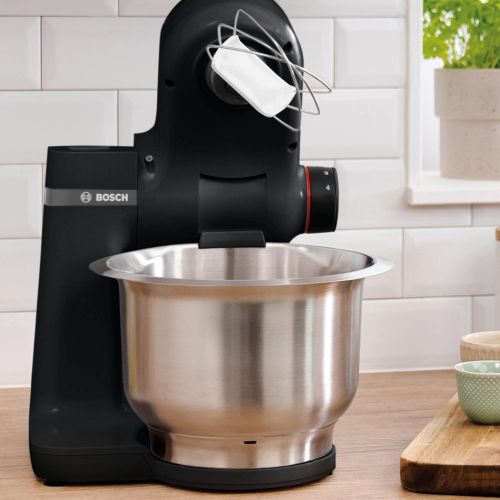  [아마존베스트]Bosch Hausgerate Bosch MUMS2EB01 Food Processor MUM Series 2, 700 W, 3.8 L Stainless Steel Bowl, Continuous Shredder and 3 Slices, Patisserie Set Stainless Steel, Black