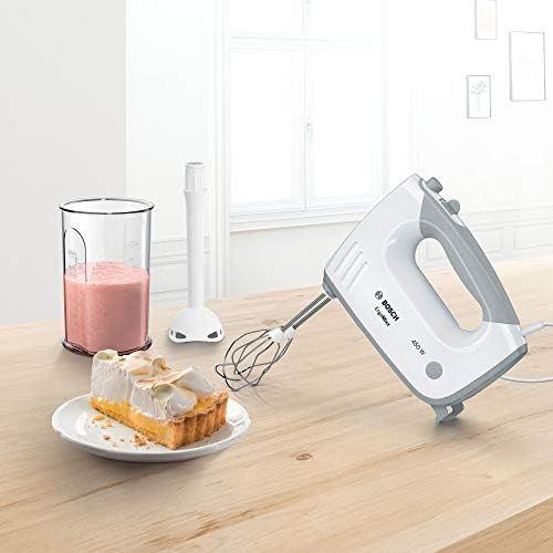  [아마존베스트]Bosch Hausgerate Bosch MFQ364V0 Ergomixx Hand Stirrer, Vacuum System, 450 W, Vacuum Pump, Bags and Boxes, Mixing Stick, White