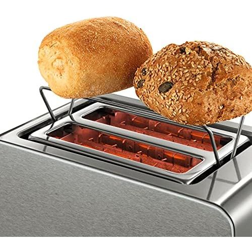  [아마존베스트]Bosch Hausgerate Bosch TAT7S25 Compact Toaster, Defrosting/Crinkle Function, Automatic Bread Centre, Automatic Shut-Off, 1050 W, Stainless Steel/Black