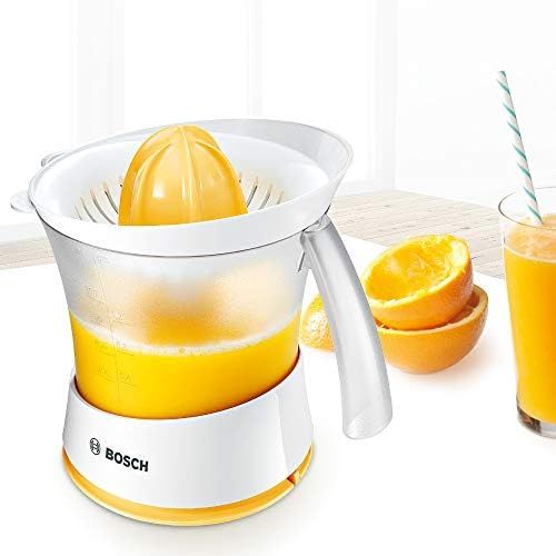  [아마존베스트]Bosch Hausgerate Bosch MCP3000N Citrus Juicer, 25 W, high juice yield, removable juice container 0.8 l, white / summer yellow