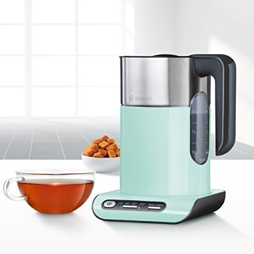  [아마존베스트]Bosch Hausgerate Bosch TWK8612P Wireless Kettle, Automatic Shut-Off, Overheating Protection, Temperature Selection, Warming Function, 1.5 L, 2400 W, Turquoise