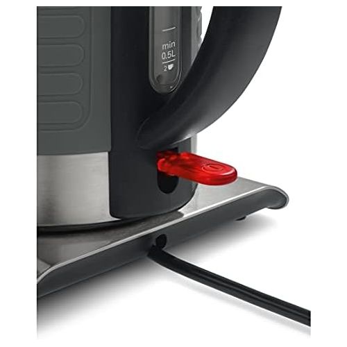  [아마존베스트]Bosch Hausgerate Bosch TWK7S05 cordless kettle (automatic switch-off, overheating protection, automatic steam stop, easy cleaning, 2,200 watts) black / gray