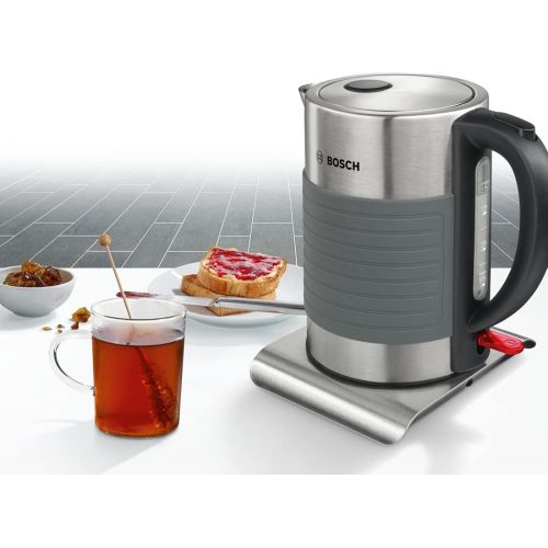  [아마존베스트]Bosch Hausgerate Bosch TWK7S05 cordless kettle (automatic switch-off, overheating protection, automatic steam stop, easy cleaning, 2,200 watts) black / gray