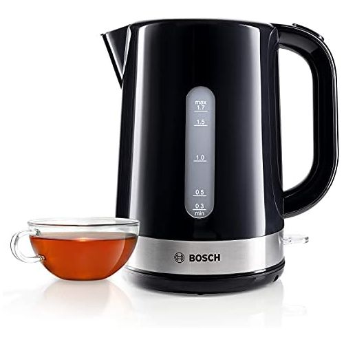  [아마존베스트]Bosch TWK7403 Wireless Kettle Steam Stop Overheating Protection Removable Limescale Filter 1.7L 2200W Stainless Steel Black