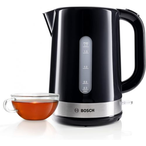  [아마존베스트]Bosch TWK7403 Wireless Kettle Steam Stop Overheating Protection Removable Limescale Filter 1.7L 2200W Stainless Steel Black