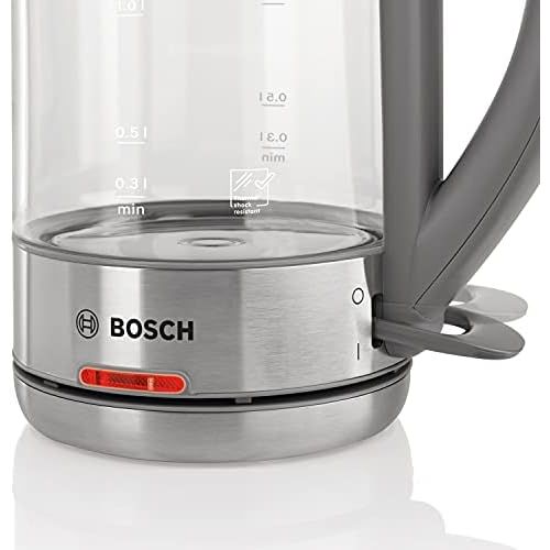  [아마존베스트]Bosch Hausgerate Bosch TWK7090B Wireless Kettle, Automatic Shut-Off, Overheating Protection, Easy Operation, Heat-Resistant Glass, 1.5 l, 2200 W, Stainless Steel