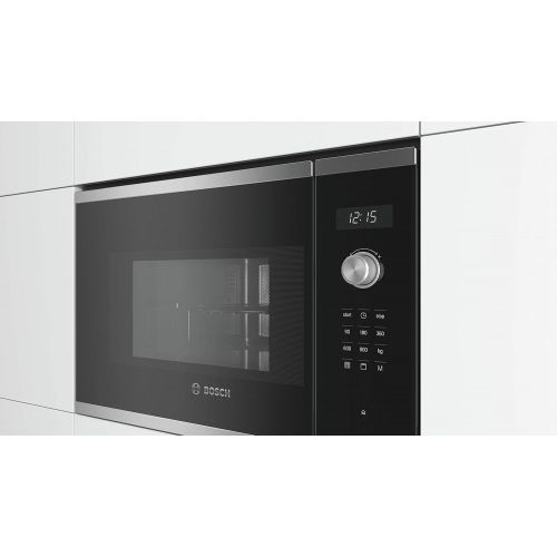  [아마존베스트]Bosch Hausgerate Bosch BEL554MS0 Series 6 Built-In Microwave / 900 W / 25 L / Turntable 31.5 cm / Left Door Hinge / Stainless Steel / AutoPilot 8 / Grill Function