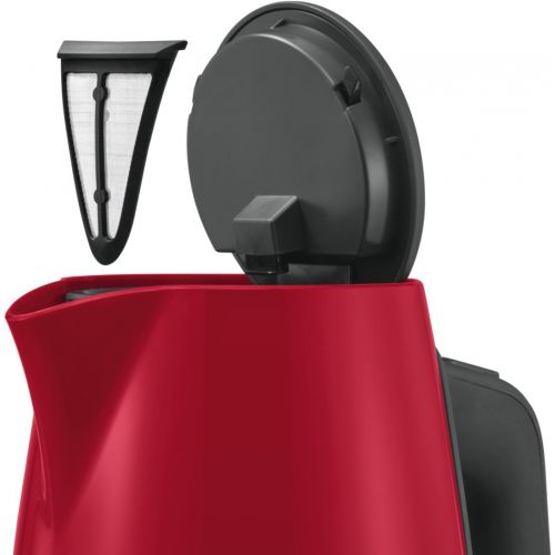  [아마존베스트]Bosch Hausgerate Bosch TWK6A014 ComfortLine Wireless Kettle, 1 Cup Function, Large Opening, Overheating Protection, Removable Limescale Filter, 1.7 L, 2400 W, Red