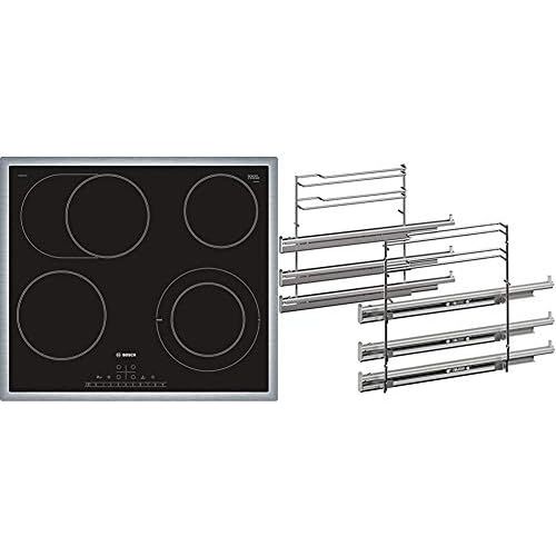  [아마존베스트]Bosch Hausgerate Bosch PKN645FP1E series 4 electric hob (stand-out) / 60 cm / black / all-round frame / TouchSelect / 17 power levels / powerboost / restart / child lock