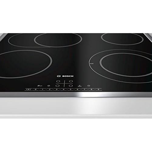  [아마존베스트]Bosch Hausgerate Bosch PKN645FP1E series 4 electric hob (stand-out) / 60 cm / black / all-round frame / TouchSelect / 17 power levels / powerboost / restart / child lock