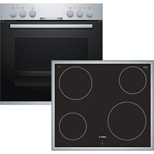  [아마존베스트]Bosch Hausgerate Bosch HND210CS61 Hob Combination (Built-In) / A / 59.4 cm / Stainless Steel / Hinged Door / Granite Enamel / Electric Hob (Hob Controled) / Circular Frame