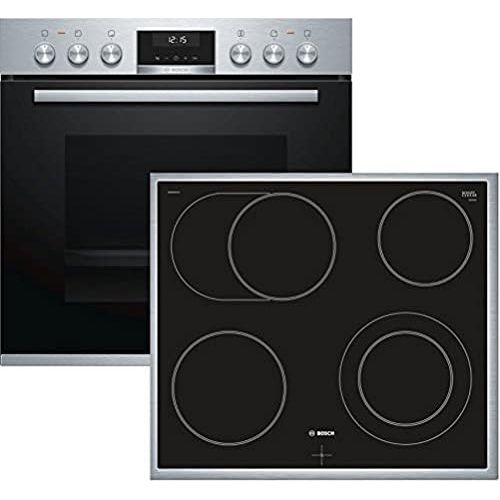  [아마존베스트]Bosch Hausgerate Bosch HND611LS65 Cooker Hob Combination (Built-In) / A / 59.4 cm / Stainless Steel / Hinged Door / LCD Display / Granite Email / Electric Hob (Stove Controlled) / 4 High Speed Cook