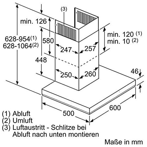  [아마존베스트]Bosch Hausgerate DWB 67 LM 50 EEK: A 60 cm Wandesse stainless steel box design.