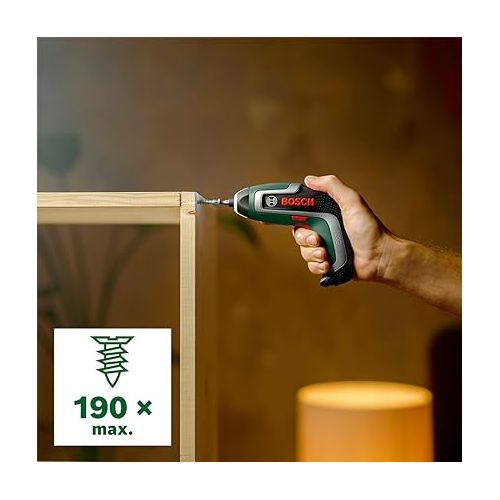  Bosch Compact Cordless Screwdriver IXO (7th Generation; 3.6 V; 2.0 Ah; 5.5 Nm; with Micro-USB Cable; Compatible with IXO-Collection Attachments; Screws up to 190 Screws; in Storage Box)