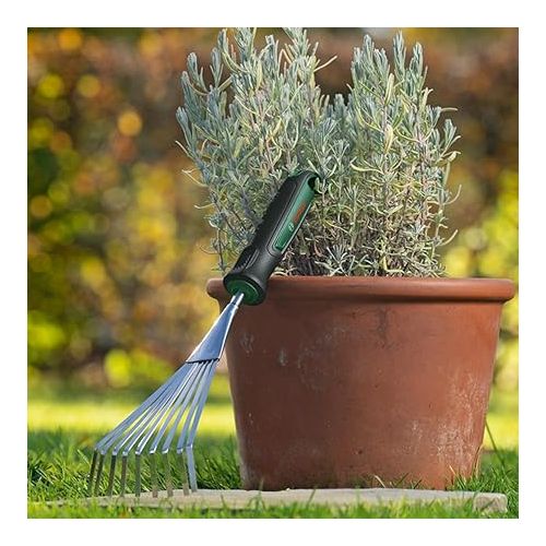  Bosch Hand rake (for Raking up Garden Waste and Debris, Heavy, Stainless Steel, softgrip Handle, Ergonomic Shape)