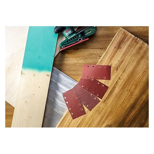  Bosch Home and Garden 2607017097 Sanding Sheet-Set for Orbital Sanders, Red, 93 x 230 mm