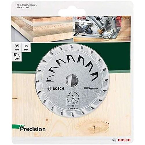  Bosch 1x Circular Saw Blade Precison (for Wood, Ø 85 x 1.1/0.7 x 15 mm, 20 Teeth, ATB, Accessories for Circular Saws)