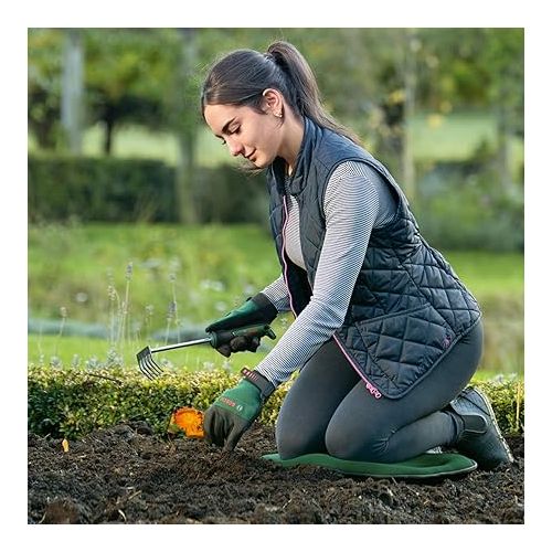  Bosch Garden Hand Tool Hand Rake (for Weeding and Removing Garden Waste, Robust, Stainless Steel, Soft Grip Handle, Ergonomic)