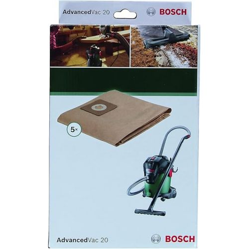  Bosch 5 x Paper Filter Bags (Accessories for Vacuum Cleaners AdvancedVac 20)
